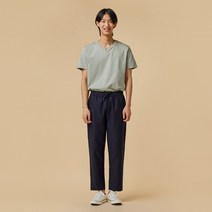 [JAJU/자주] 남 리넨 블렌드 밴딩 팬츠_다크 네이비