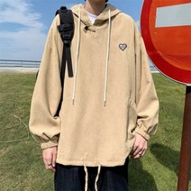 스노우 보드 톨티 후드 인 스웨터 남성 봄 가을 트렌디 브랜드 루즈 올 매치 탑 오버사이즈 러브 커플 재킷