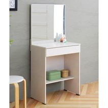 원룸 미니서랍 입식 거울화장대(60cm) 심플 큰 가구 틈색 콘솔 중학생 수납, 600화장대_화이트오크