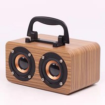 Cwadun 엔틱 스타일 고음질 휴대용 블루투스 스피커 블루투스5.0+휴대폰 거치대, wood color