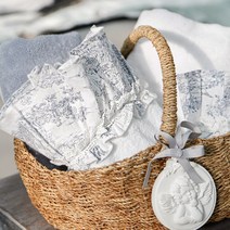 블랑슈아 프렌치 프릴 명화 욕실 페이스 호텔 고급 타월 수건(2컬러)예쁜 선물용 수건, 페이스타월 48X80, 블루