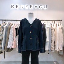 레니본 버튼믹스블라우스(RE21A9BL701 NY)