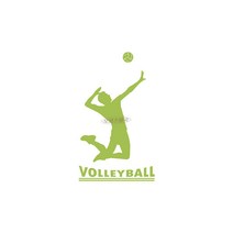 오피스왕국 배구 volleyball1 스포츠 그래픽 스티커, 옐로우그린