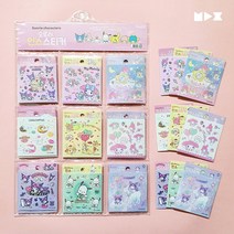 산리오 정품 잘라쓰는 오로라 인스 스티커 쿠로미 마이멜로디 시나모롤 폼폼푸린 키티 9종, 단품