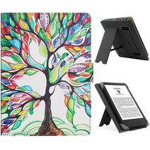 LIUDENWIN 15.2cm(6인치) 17.3cm(6.8인치) 페이퍼화이트 E-리더기용 범용 케이스 Kobo Clara HD/Kobo Clara 2E 가죽 스탠드 커버 15, Tree