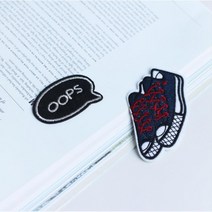 커플 반티셔츠 스니커즈 신발 와펜 벨크로패치 옷, 1개