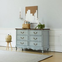 마켓비엔티 MA 3단 양문 서랍장 그레이 화장대 옷수납 정리 장식장 원목 수입 엔틱 가구, 상세페이지 참조