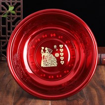 세수대 결혼기념일 용품 스텐레스 겹경사 페이스 대야 신부 혼수 레드 축하용 황금 2515869746, 웨딩드레스 38cm