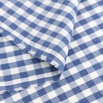 진흥 텍스타일 순면 선염 Dusty 체크 원단 Series 1 yard 기준, 솔리드블루