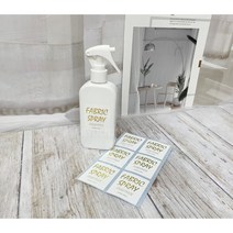 패브릭 스프레이 스티커 (화이트금박) 섬유탈취제 diy 포장데코 (1장 6매입)