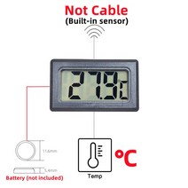 온도계측기 자기온도계 미니 LCD 디지털 온도계 습도계 실내 온도 편리한 센서 게이지 악기 케이블, 07 T-Black