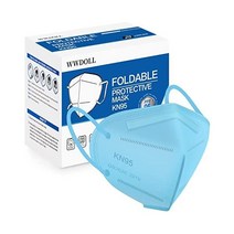 WWDOLL KN95 페이스 마스크 25팩 5겹 통기성 블랙, 파란색
