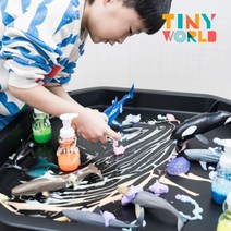 타이니월드 [타이니월드] 터프트레이세트 스마트 놀이환경 테이블 놀이책상 모래 물 블록 놀이판, 단품없음