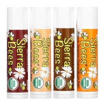 Sierra Bees 유기농 남여공용 어린이 립밤 버라이어티 4종 8종 각(4.25g), 버라이어티 4종 세트