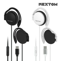 넥스톰 4극 통화가능 귀걸이형 유선 이어폰, NXT-300E, 블랙