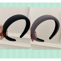 (태양유통) 헤어밴드 벨벳머리띠 블랙 그레이 2p세트