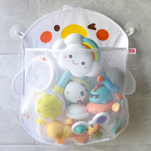 [목욕정리그물망] 모리의집 욕실 장난감 정리망 뽀짝 병아리, 화이트