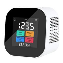 이산화탄소 농도계 일본어 전용 co2 센서 대형 화면 공기질 검출기 고정밀 휴대용 검측기 co2 측정기 이산화탄소 검출기 센서 type-C USB급전 실시간 감시 공기질 모니터 CO2 농도습도온도 측정 3in1 다양한 장소 에 적용 (시계형)