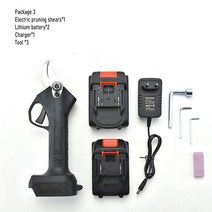 16.8v 무선 Pruner 리튬 이온 전정 전단 효율적인 가위 분재 전기 나뭇 가지 정원 도구 전기 충전식, With 2 battery, EU