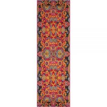 Unique Loom 3136258 바르셀로나 러너 부분 러그 61 x 182cm(2피트 2인치 x 6피트 7인치) 핑크