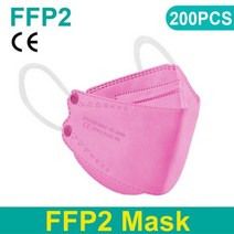 마네킹 모형 마네킨 성인 4 틀 CE FFP2 KN95 마스크 호흡기 패브릭 페이스 마스카라 필터 입 방진 재사용 가능 ffp2, Pink 200PCS
