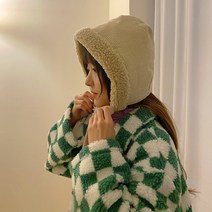 뽀글이 코듀로이 끈 방한 보넷