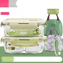 분리형 런치박스 다이어트 도시락 보온 밥통 직장인 도시락통 샐러드 용기, 52.52.[북유럽그린] 길이700ml+칸막이68