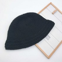 레드콤마 벙거지모자뜨기 DIY패키지+코바늘8호+돗바늘+동영상 뜨개질 DIY 패키지, 단색검정, 1개