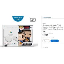 크롬캐스트 with 구글 TV (4K) Streaming Media Player - with Funko POP!