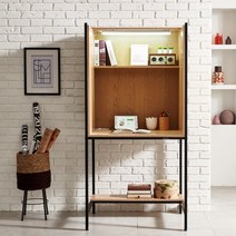 1인용 이케아 집중력 큐브책상 국내제작 철제 LED 학생 원룸 도서실 책상 수험생 독서책상, 화이트