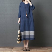 봄 여성 빅사이즈 마 린넨 롱원피스