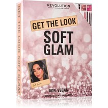 메이크업레볼루션 Get The Look 소프트 Glam 기프트 세트 (페이스 아이) - Wishful 아이섀도 팔레트 8 g + 컨투어링 브러셔 4 블랙 아이라이너 1 15 미디, Gift Set (for Face and Eyes)