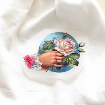 천아트 의류 열전사지 빈티지 핸드장미 (F178) 티셔츠 전사지 제작