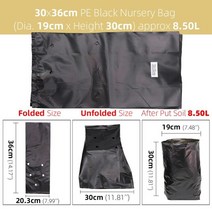 10pcs pe 플라스틱 보육 가방 식물 성장 가방 과일에 대 한 통기성 구멍이있는 묘목 냄비 야채 꽃 정원 용품, 19x30cm(dxh)-10개