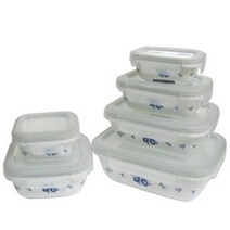 코렐 백합 반찬통 직사각 200ml 냉장보관 밀폐 보관