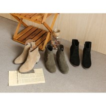 천연소가죽 스웨이드 디커부츠 여성앵클부츠