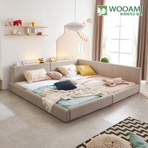 우아미가구 모노 A형 SS+SS LED 패브릭가죽 독립매트 침대 DM5115, 단품