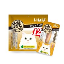 이나바 챠오 야끼가츠오 30g 12P 고양이간식, QSC-24 가다랑어믹스