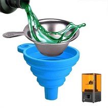 ANYCUBIC 광자 SLA DLP 3D 프린터 부품에 일회용 고품질 금속 Uv 수지 필터 컵 + 실리콘 깔때기 1 세트, Pink