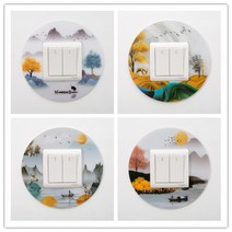 스위치콘센트 보호케이스 벽 스티커 아크릴 방수 가정용 심플 북유럽풍 닦을 있다 세탁 등 장식 테 4105129220, 스톡 일엽경주