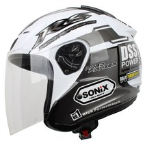 SONIX 오토바이헬멧 JX-5 오픈페이스 바이크 헬맷, 3 R6 화이트