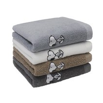 송월타월 150g 스누피리버 스누피 자수 수건(5매), 진회색, 1set
