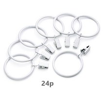 (24개) 간편한 25파이용 커튼링집게 32mm 2컬러, 화이트 (내경 32mm)  24개