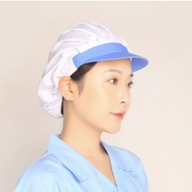 위생모 급식 백반 식당 주방모 식품공장, 화이트핑크-반메쉬