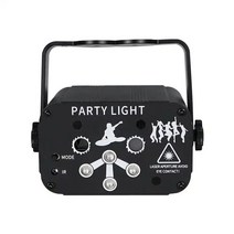 6 홀 배터리 충전 미니 uv 라이트 dj 레이저 스트로브 빔 프로젝터 조명 야외 rgb led 무드 매직 댄스 쇼용, [01] Black, [01] USB Recharge