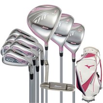 여성 미즈노 에필 실버 카본 R 골프채 10개 풀세트 가방포함 입문자 추천, 실버풀세트+PU화이트백