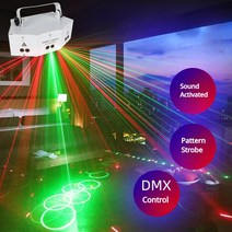 노래방 미러볼 조명 RGB DJ 디스코 라이트 빔 레이저 프로젝터 DMX 원격 스트로브 무, CHINA, 9 Hole White, 미국 플러그
