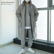 [맨즈북] 포근한 밍크퍼 하이넥 겨울 남자 개파카야상 누빔점퍼 오버핏 야상점퍼
