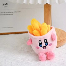 K) 커비 귀여운 봉제 인형 키 체인 햄버거 감자 튀김 모델링 장난감 카와이 푹신하고 배낭 펜던트 크리스마스 선물, [01] 10cm, [01] Kirby 1
