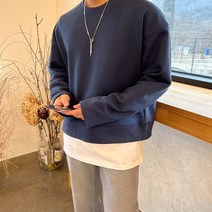 CP 트렌디 오버핏 크롭 남자 쭈리 맨투맨